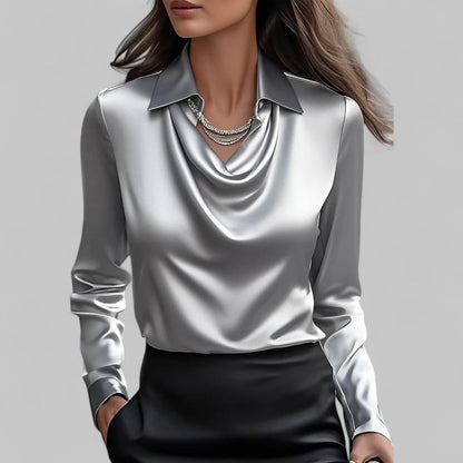 Rose - Draperet Satin Top