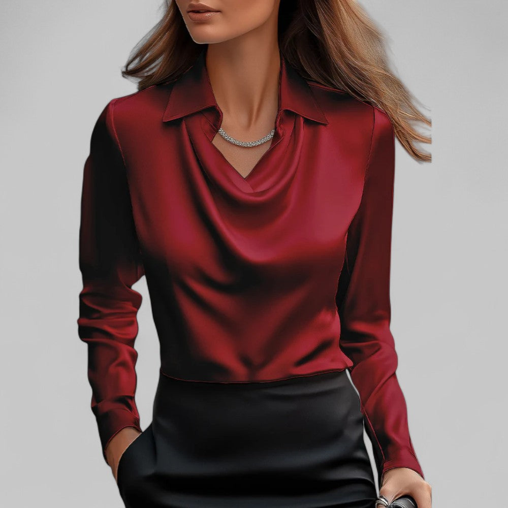 Rose - Draperet Satin Top