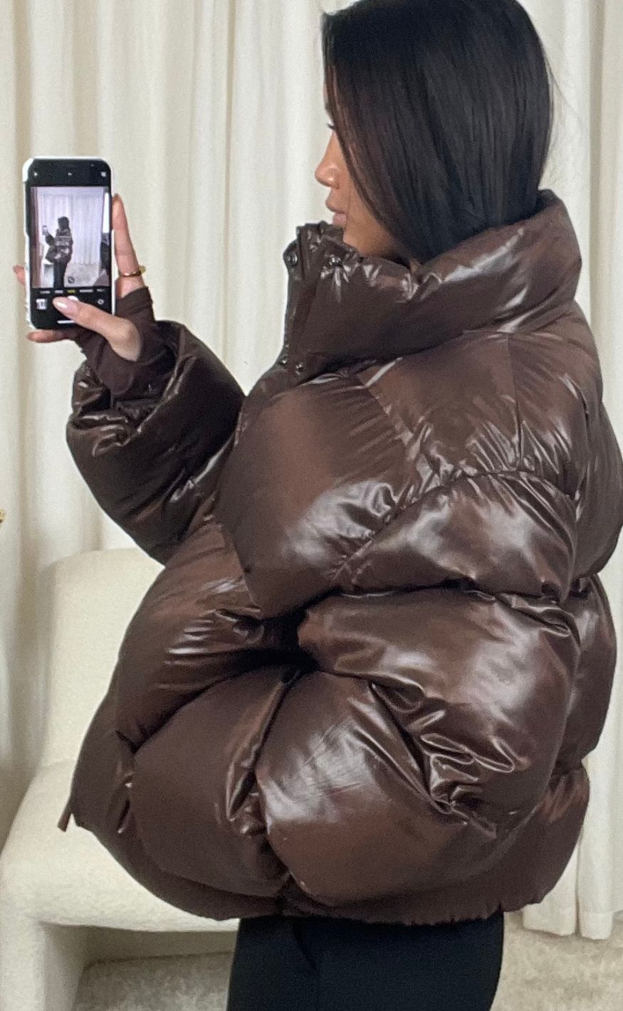 Shiny Puffer - Dark Brown