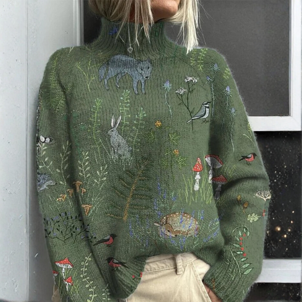 Zara - Varm Blomstret Rullekrave