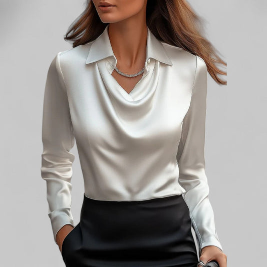 Rose - Draperet Satin Top